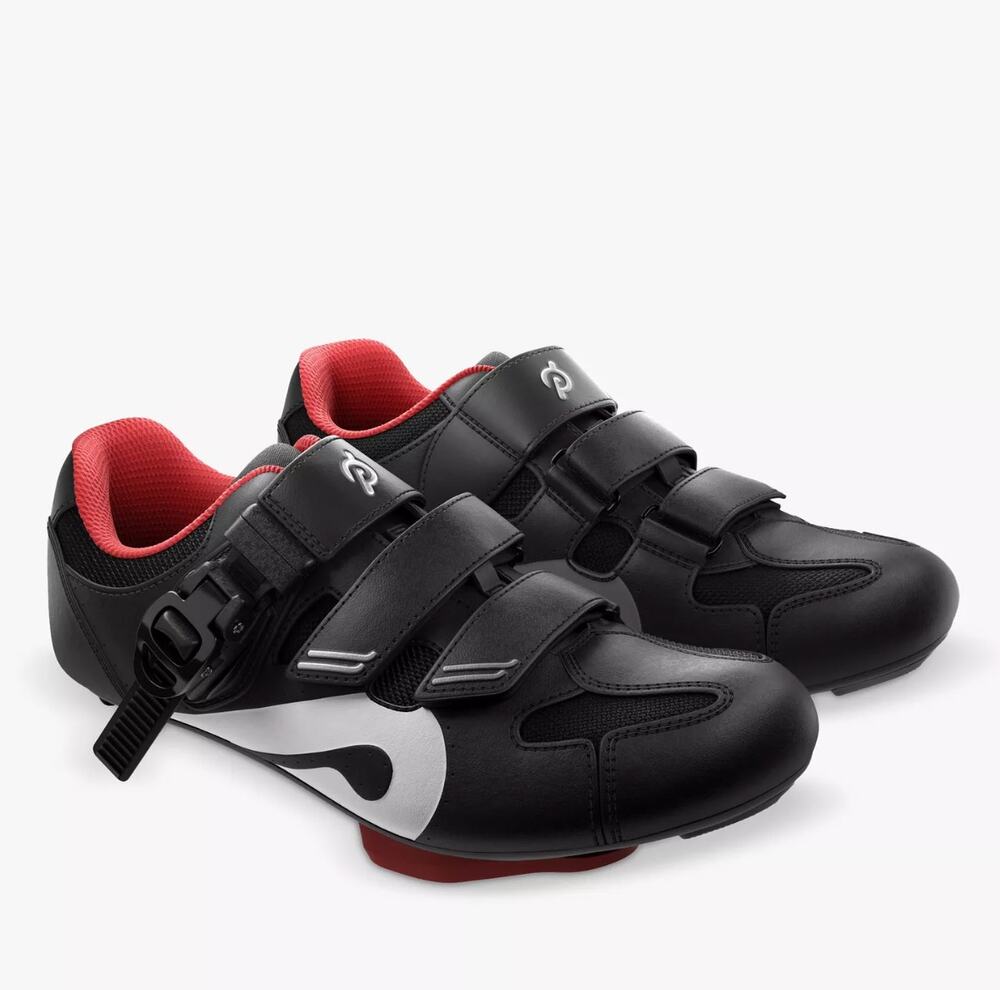 Peloton Cycling Shoes Black Red EU 43 M10 W11.5 Indoor Spin Bike Cleats 3 Bolt